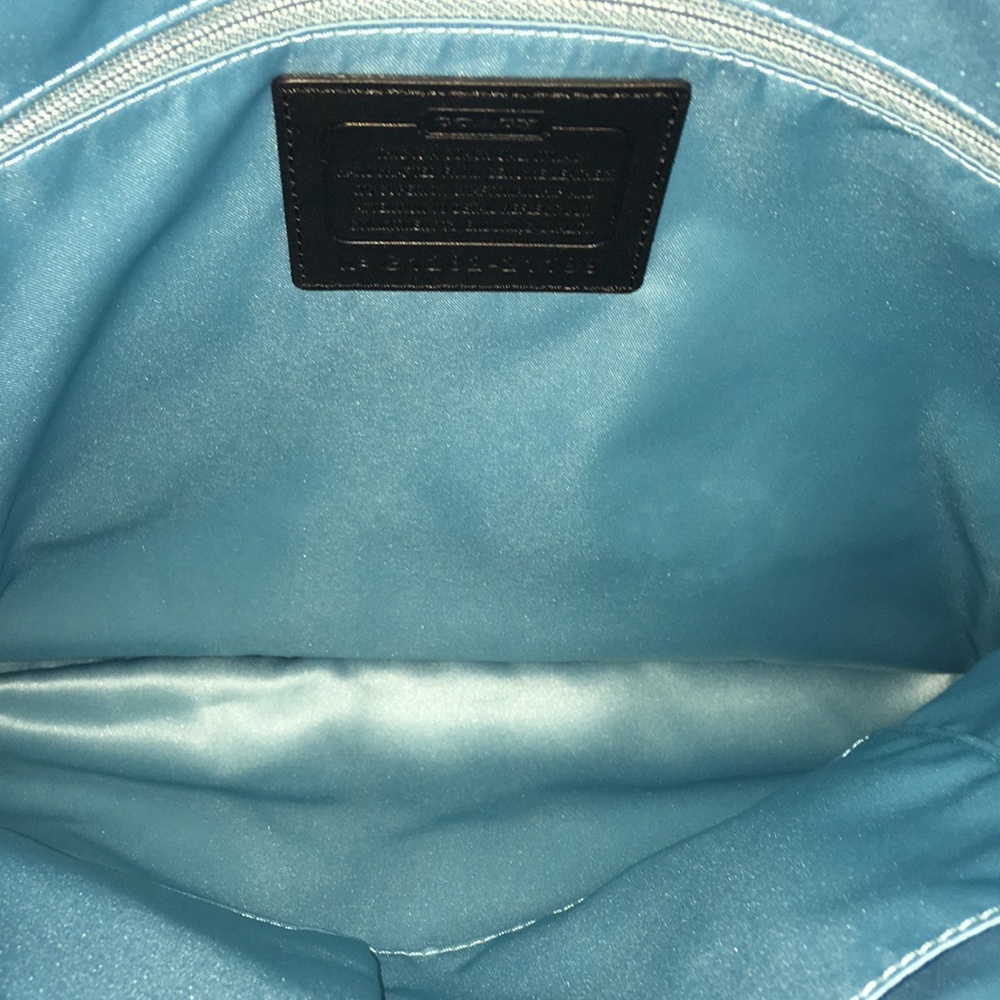 🎉HOST PICK🎉 NWT Coach Poppy Leather Slim Tote Blk Crackled Leather - Picture 16 of 17